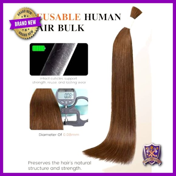 20 Inch 100g Raw Human Hair Extensions, Cuticle Aligned, Color Friendly main image 5